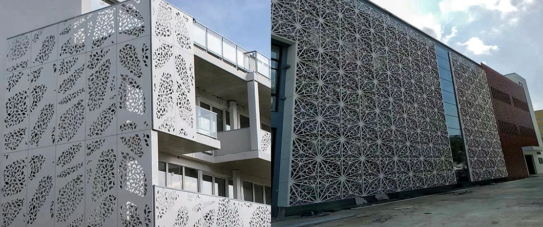 3mm Building Material Facade Cladding Curtain Wall Decorative Laser Cut Aluminium Perforated Panel