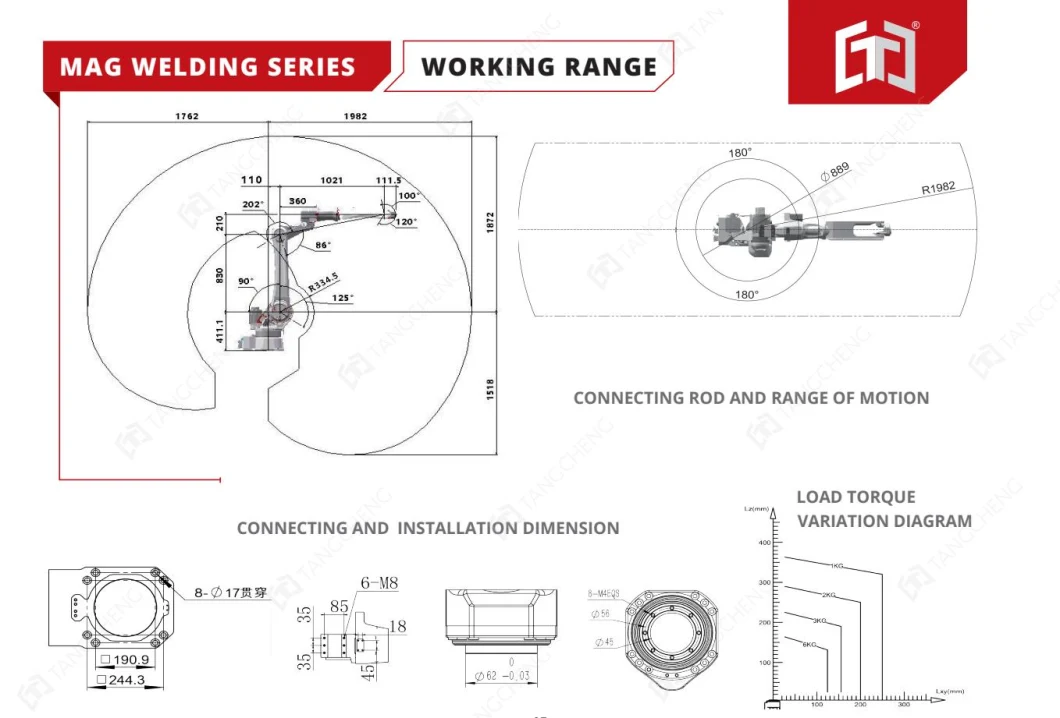 6 Axis Industrial Automatic Welding Robot Arm Spot Robotic Welding MIG